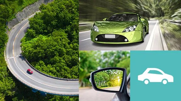 Photo collage of various automobiles